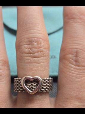 Tiffany & Co. Silver Mesh Ring - Size 6